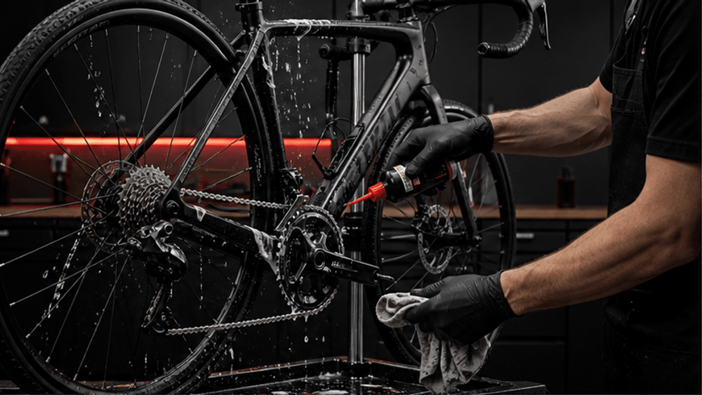 Lavado y lubricación de una bicicleta en el taller MrBike